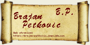 Brajan Petković vizit kartica